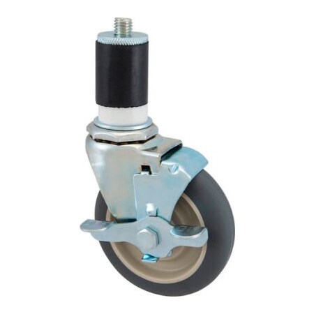 Allpoints Allpoints 1201063 Caster, Stem, 4", W/Brk, Gry 1201063